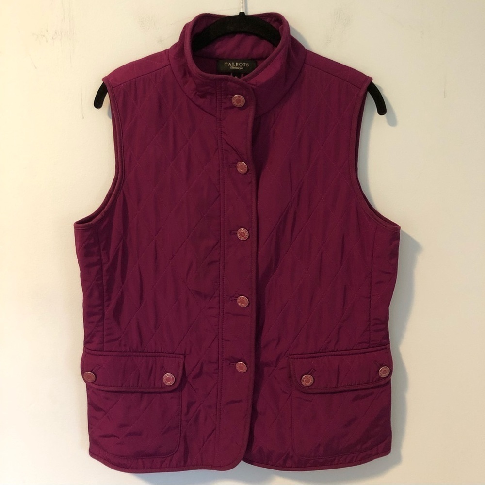 Talbots Purple Button Up Vest Size Medium
